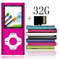 Tomameri - Portable MP3 / MP4 Player with Rhombic Button, Including a Micro SD Card and Support Up to 64GB, Compact Music, Video Player, Photo Viewer Supported - White+Pink