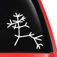 EvolveFISH Darwin Tree of Life Outline Vinyl Decal White 5"