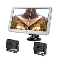 RV Backup Camera with Upgraded 9inch Split Monitor Kit, 2 Wide Angle HD Small Size Rear View Cameras and Large Adjustable Monitor, Fit for Bus, Campers, Sprinter, 5th Wheel, Motorhome