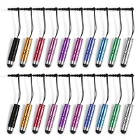 homEdge Universal Stylus Pen in Bulk, Set of 20 Packs Portable Stylus Pens with 3.5mm Jack, Compatible with All Device with Capacitive Touch Screen - 10 Color