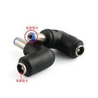 ZYAMY 2pcs 90 Degree Angle 5.5x2.1mm Female Jack to 5.5x2.1mm Male Plug Adapter DC Barrel Power Jack Charging Cable Connector