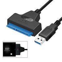 USB 3.0 SATA III Hard Drive Adapter Cable for 2.5 Inch SSD & HDD with Support UASP-20cm, Black