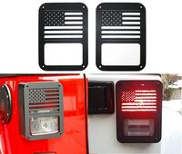 FMtoppeak Black Tail Light Lamp Standard Models Cover for Jeep Wrangler 2007-2017