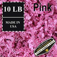Mighty Gadget Brand 10 LB Value Pack Crinkle Cut Paper Shred Filler for Packing and Filling Gift Baskets, Gift Boxes Natural Craft Bedding in Pink (10 LB)