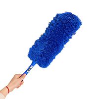 Colorzonesd Dust Removal Magic Soft Microfiber Cleaning Duster Dust Cleaner Handle Feather Static Anti (Blue)