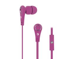 AT&T Stereo in-Ear Earbuds with Microphone & Tangle-Free Cable, Pink (PEBM01-PNK)