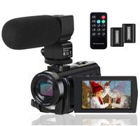 Video Camera Camcorder Digital YouTube Vlogging Camera Recorder FHD 1080P 24.0MP 3.0 Inch 270 Degree Rotation Screen 16X Digital Zoom Camcorder with Microphone,Remote Control and 2 Batteries
