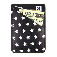 CalorMixs Stretchy Credit Card Holder for Back of Phone, Cell Phone Pocket Stick On Wallet Card of Phone-Self Adhesive Sticker on Phone Android Smartphones (Fit 4.7" Phone Above) (Star)