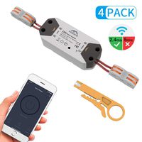 MoKo Smart WiFi Relay Switch, 4 Pack Wireless Smart On-Off Switch, 10A, Remote Control Light Switch Timer Controller for Household Appliance Compatible with Alexa, Google Home and IFTTT - Grey