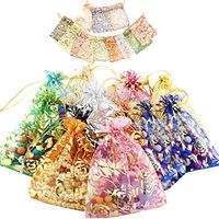 LanTian Organza Bags, 120pcs Inches Gift Bags Organza Drawstring Pouch for Jewelry Birthday Wedding Party Favors Gift Candy Bag Christmas Thanksgiving Halloween (Mix Color)