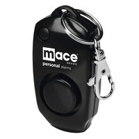 Mace Brand 130dB Personal Alarm Key Chain with Bag Clip, Backup Whistle, and Hidden Off Button for Self Defense, Black
