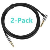LASMEX 3.5mm Audio Cable Compatible with Mpow 059, CH6, H17, H12, H7, H5, Hybrid; Cowin E7, E7 Pro, E8, SE7; Skullcandy Hesh 2/3, Crusher; Beats, Sony Headphones & Speaker (6.5ft, 2-Pack)