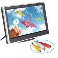 HD LCD Display with 4.3-Inch auto car Monitor TFT Color Screen for Rearview Camera Car CD DVD Video Player Support 2 AV Input Digital Receiver Reverse View Monitor