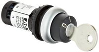 Eaton C22-WRS-MS1-K02 Key Operated Selector Switch, 2 Positions, Maintained Operation, Silver Bezel, DPST-2 NC Contacts