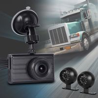Vsysto Dash cam Backup Camera (1080P+VGA+VGA) 3CH Waterproof Lens for Truck/Bus/Trailer/Cars/Tractor/Van/RV DVR Recording System with G-Sensor, Loop Recording (Infrared Night Vision)
