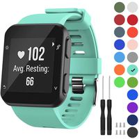 GVFM Band Compatible with Garmin Forerunner 35, Soft Silicone Replacement Watch Band Strap for Garmin Forerunner 35 Smart Watch, Fit 5.11-9.05 Inch (130-230 mm) Wrist (Teal (Black Buckle))