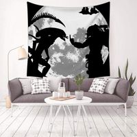 AVP-Predator Tapestry Wall Hanging Multicolor Wall Art 3D Graphic Wall Tapestry Hanging Home Decor 59.1 X 59.1 Inch