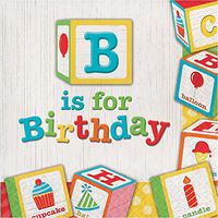 ABC Blocks Birthday Napkins, 48 ct