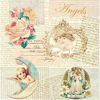 Ambiente Pack of 20 Napkins / Serviettes - Romantic Angels - 33cm x 33cm - 3ply