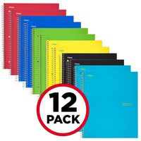 Five Star Spiral Notebooks, 1 Subject, Graph Ruled Paper, 100 Sheets, 11" x 8-1/2", Assorted Colors, 12 Pack (38630)