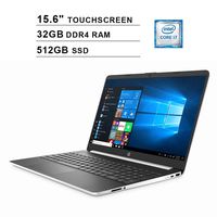2020 HP Pavilion 15.6 Inch Touchscreen Premium Laptop, Intel 4-Core i7-1065G7 up to 3.9GHz, Intel Iris Plus, 32GB DDR4 RAM, 512GB SSD, HDMI, WiFi, Bluetooth, Webcam, Windows 10 Home