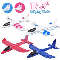 4 Pack Airplane Toy, 17.5" Large Throwing Foam Plane, Dual Flight Mode, Aeroplane Gliders, Flying Aircraft, Gifts for Kids, 3 4 5 6 7 Year Old Boy,Outdoor Sport Game Toys, Birthday Party Favors