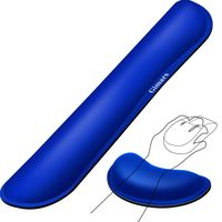 Gimars Superfine Fiber Widen Memory Foam Set Nonslip Mouse Pad Wrist Support & Keyboard Wrist Rest Support for Office, Computer, Laptop & Mac & Comfortable & Lightweight for Easy Typing & Pain Relief