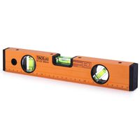 Level 12-Inch Aluminum Alloy Magnetic Torpedo Level Plumb/Level/45-Degree, Measuring Shock Resistant Spirit Level with Standard and Metric Rulers - Tacklife MT-L03