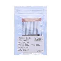 20PCS 1N4005 Rectifier Diode 1A 600V DO-41 (DO-204AL) Axial 4005 1 Amp 600 Volt