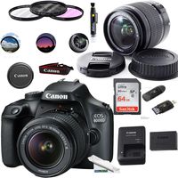 Canon EOS 4000D / T100 Digital Camera with EF-S 18-55MM F/3.5-5.6 III Lens + Basic Accessories Bundle