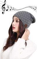 Uchoice Beanie with Bluetooth Wireless Hat with Headphone Music Hat Knit Unisex for Sports Running Walking Gifts (Dark Gray-Stripe2)