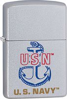 Zippo Personalized Message Engraved on Backside U.S.N Anchor Navy Windproof Lighter