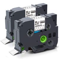 Unismar Replace for Brother PTouch TZe-145 TZ145 TZe145 Laminated Label Tape for Brother PTD400AD PTD400VP PT-D600 PTD600VP PT-P700 PT-P900W PT-2730 Label Maker, 3/4in x 26.2ft, White on Clear, 2-Pack