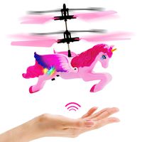 Flying Unicorn Toys Gifts for Girls 8-15 Years Old,Pink Mini RC and Hand Controlled Flying Helicopter Unicorn Fairy Toy Doll for Birthday