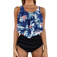 Oliviavan Swimsuit for Women Plus Size 2 Piece Bathing Suit Tops Ruffled Racerback High Waisted Tankini S-5XL