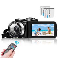 LAIDUOAO 2.7K Video Camera Digital Camera Vlogging Camera WiFi HD 1080P Camcorder with 16X Zoom, 2 Rechargeable Batteries, 30FPS 30MP 3 Inch Touch Screen Easy Operation with Remote