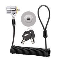 Security Hardware Cable Lock Kit, Portable Keyed Laptop Lock Universal Compatibility for Monitors, Laptops, MacBooks, Tablets, iPad, Android, Cell Phones（Spring Rope + Black）