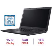 Acer Aspire 3 15.6-inch HD Laptop PC, Intel Core i5-7200U Processor 2.5GHz, 8GB DDR4 RAM, 1TB Hard Drive, Bluetooth, HDMI, Webcam, Stereo Speakers, Intel HD Graphics 620, Windows 10
