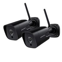 Outdoor Security Camera 2Pack 1080P Wireless Security Camera Waterproof IP66 IP Cam 2.4G Night Vision Surveillance System with Two-Way Audio Motion Detection Activity Alert Deterrent Alarm iOS/Android