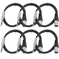 Seismic Audio SATRXL-M2Black6 2-Feet XLR Male to 1/4-Inch TRS Patch Cable - Black