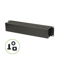 NavePoint 2U Plastic Rack Mount Horizontal Cable Manager Duct Raceway for 19 Inch Server Rack