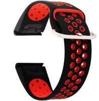 Veczom Fenix 6 Band Silicone Watch Bands Replacement for Forerunner 935/Forerunner 945/Fenix 5/Fenix 5plus/Fenix 6/Fenix 6 Pro Quatix 5 Approach S60 Smartwatches (Black Red)