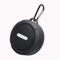 Waterproof Wireless Speaker,with 5W Driver,Suction Cup,Built-Mic,Hands Free Speakerphone-Black
