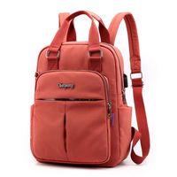 Backpack Purse For Women Men with USB Charging Port Laptop Rucksack Travel Shoulder Bag (Orange)
