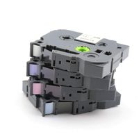 Tze 231 MQF31 MQ531 MQE31 Black on Pastel Purple Blue Pink 12mm 0.47 Inch Label Tape Compatible for Brother P-Touch Label Make 8M 4-Pack