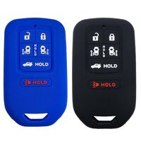 Coolbestda 2Pcs Silicone 6 Buttons Smart Key Remote Fob Cover Case Keyless Jacket Protector for 2014 2015 2016 Honda Odyssey EXL KR5V1X Black Blue