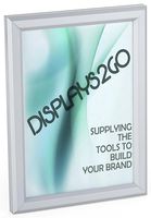 Displays2go Office Sign Holder, 5" x 7" Frame, Quick Snap Border, Lens Included, Silver Aluminum (WSNF57SV)