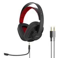 Koss GMR-545-AIR Over-Ear Gaming Headphones, Two Cords with Microphone Included, Open-Back Design, Wired with Dual Analog 3.5mm Plugs, Black