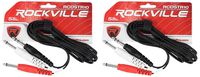 2 Rockville RCDSTR10B 10' 1/4" TRS to Dual Mono 1/4" TS Y-Cable 100% Copper