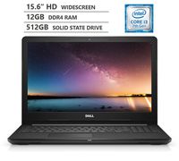 Dell Inspiron 15 3000 Series 15.6" HD LED-Backlit Widescreen Laptop, Intel Core i3-7130U 2.70GHz Dual-Core Processor, 12GB DDR4 RAM, 512GB Solid State Drive, HDMI, Wi-Fi, Bluetooth, Windows 10, Black